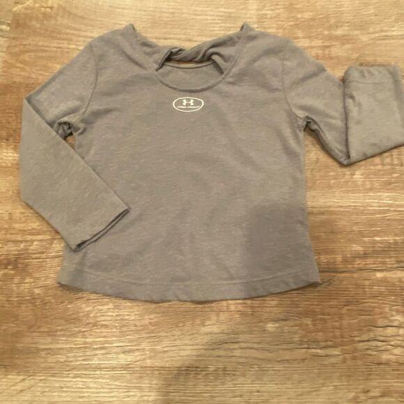 Under Armour Top Gray w Multicolor Dancer Criss Cross Open Back Shirt 24 Months - Picture 5 of 8